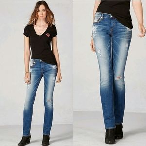TRUE RELIGION CORA STRAIGHT DESTROYED WOMENS JEAN